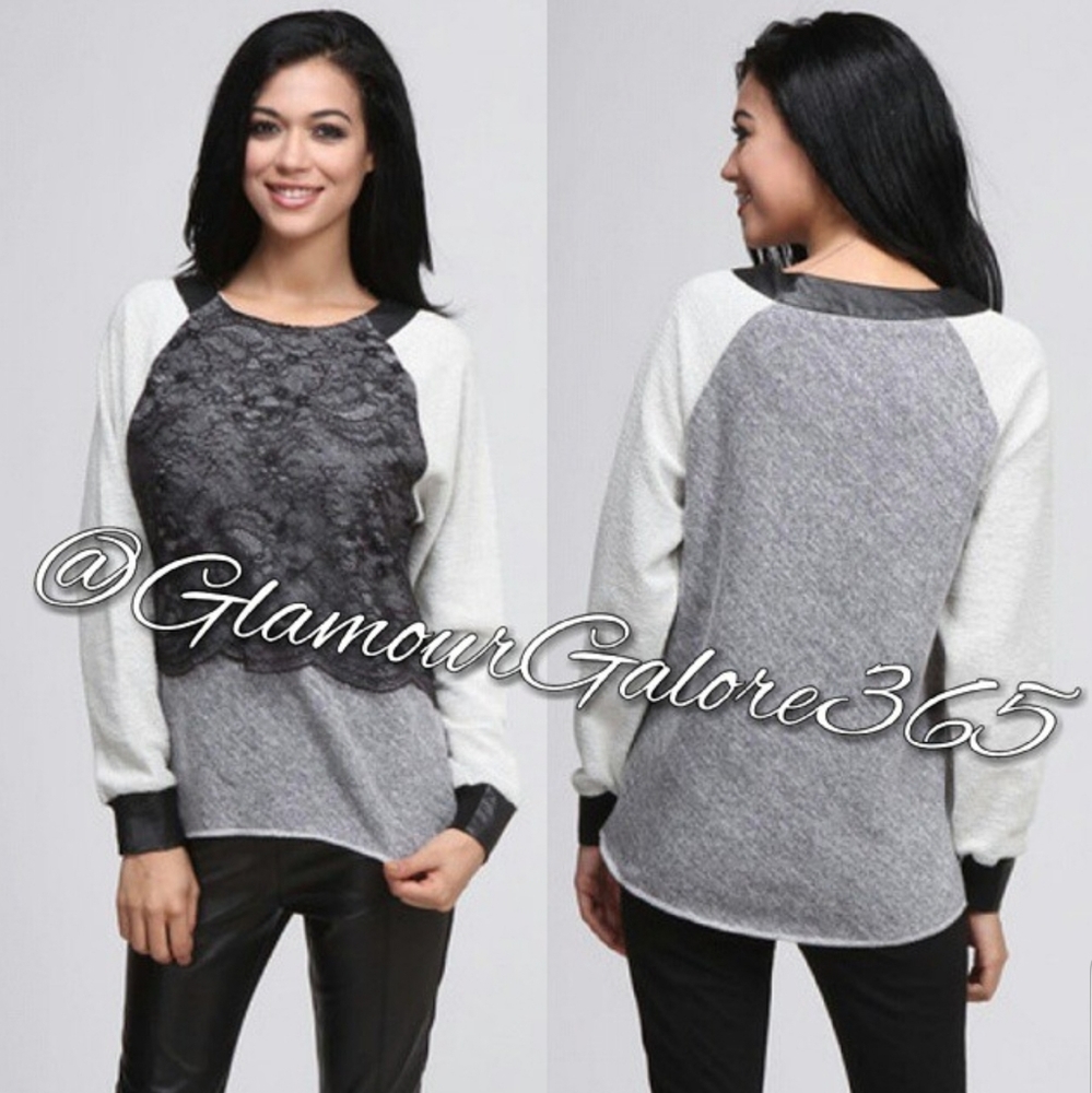 Leather n Lace sweatshirt